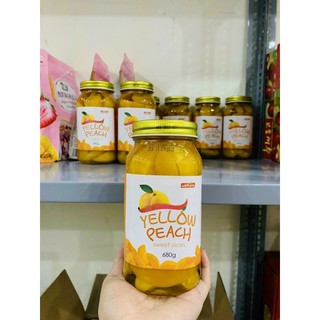 Đào Ngâm Yellow Peach (Hàn Quốc) lọ 680g  ( ĐÀO VÀNG NONGWOO)
