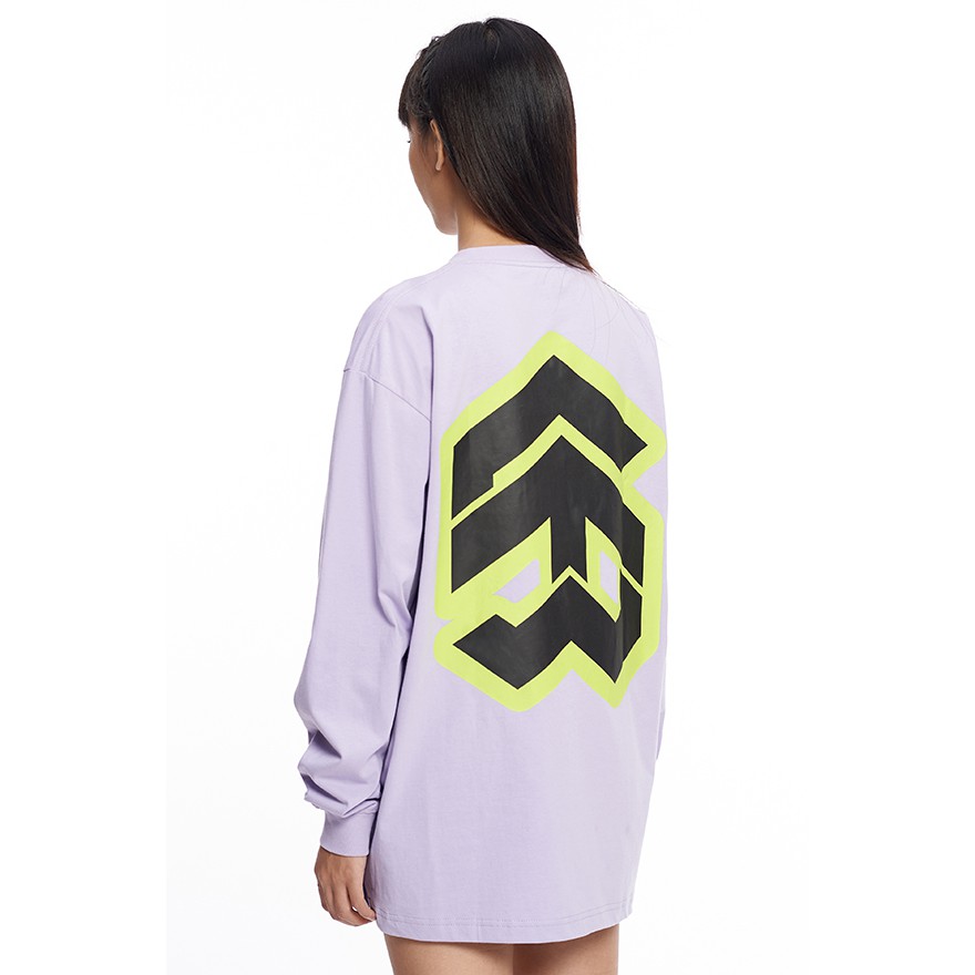 5THEWAY /stroke/ BIG LOGO LS NEW TEE in PASTEL LILAC aka Áo Thun Tím Tay Dài