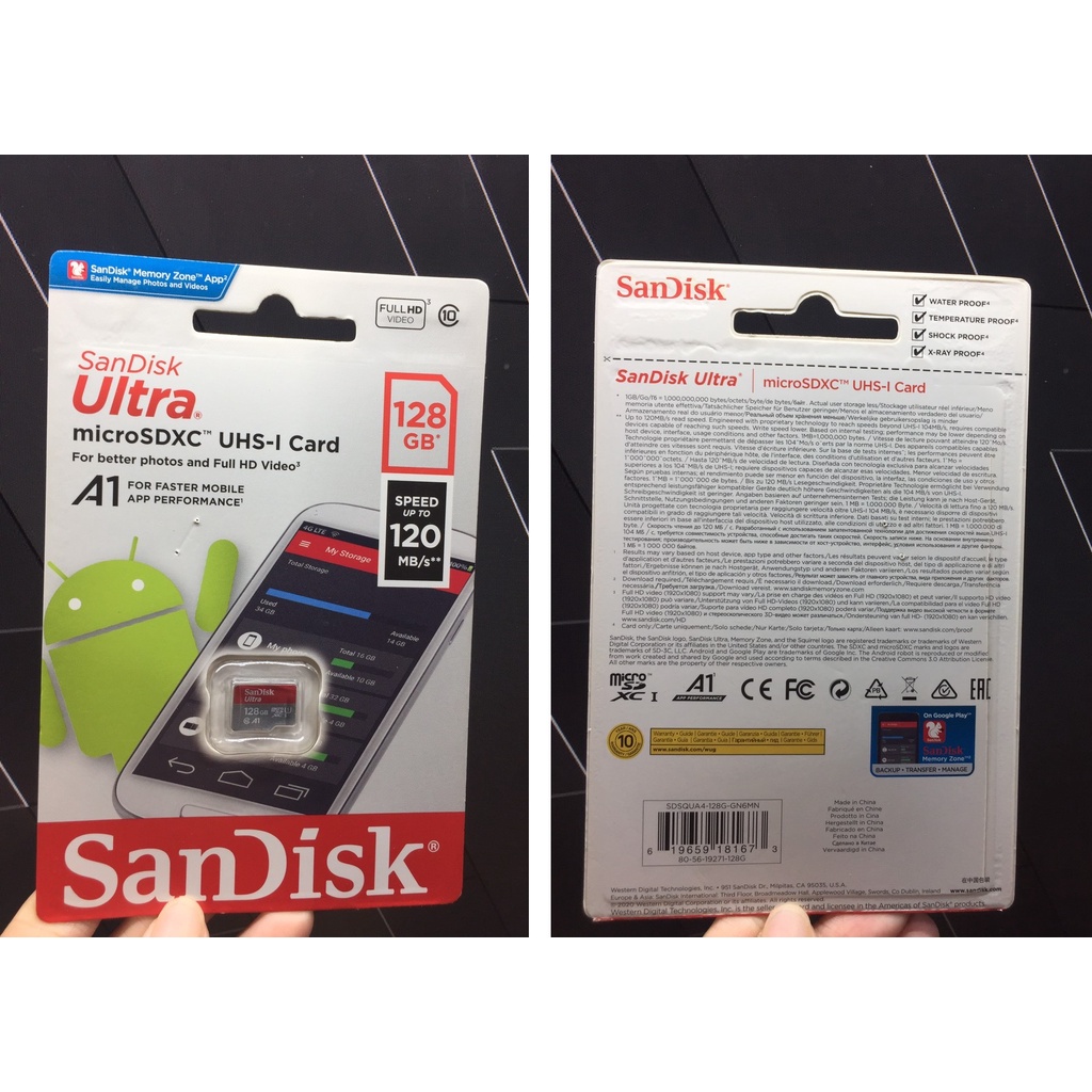 [ 128GB/ 256GB ] Thẻ nhớ MicroSDXC SanDisk A1 Tốc độ 120MB/s SDSQUA4