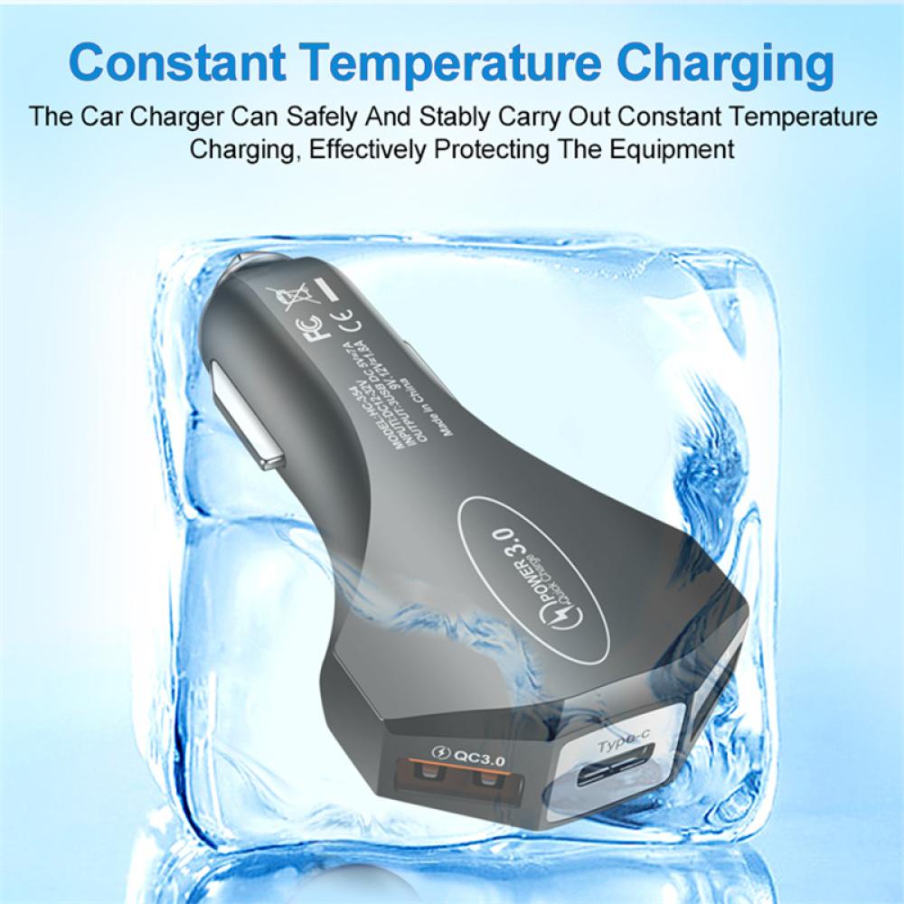 Cốc Sạc Nhanh 3 Cổng QC3.0 3.5A I5P5 Cho Xe Hơi