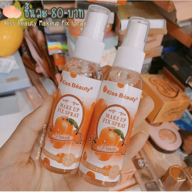 Chai Xịt khóa trang điểm kiss beauty đào -Mẫu Mới 2021 | BigBuy360 - bigbuy360.vn