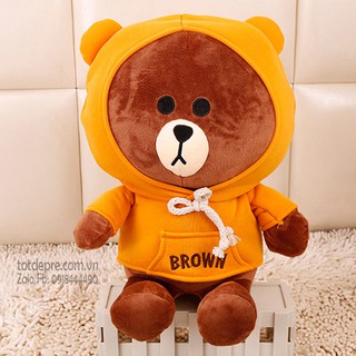 Gấu Brown mặc áo Hoodie cao cấp 40cm