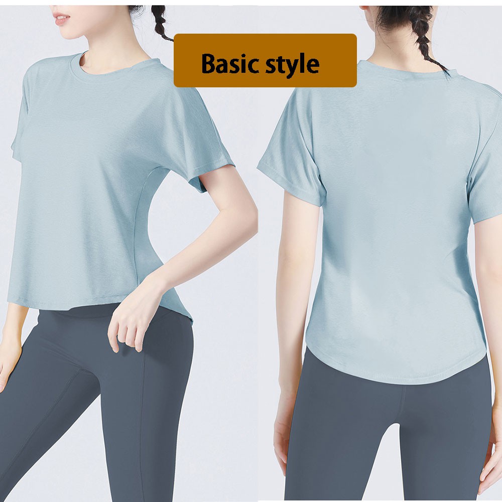 Áo Thun Tay Ngắn Dáng Rộng Thoáng Khí Nhanh Khô Thích Hợp Chạy Bộ/Tập Yoga Cho Nữ