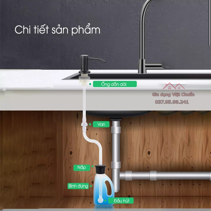 vòi hút xà phòng thông minh bơm nước rửa chén vòi lấy tại bồn rửa bát thông minh gia đình dòng cao cấp sk392
