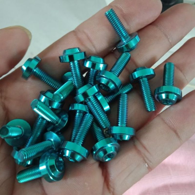 ỐC TITAN GR5 6li15 Dù To Dày Gắn Ốp Pô Cần Ter và Dàn Áo Các Loại Xe Wave/Ex150