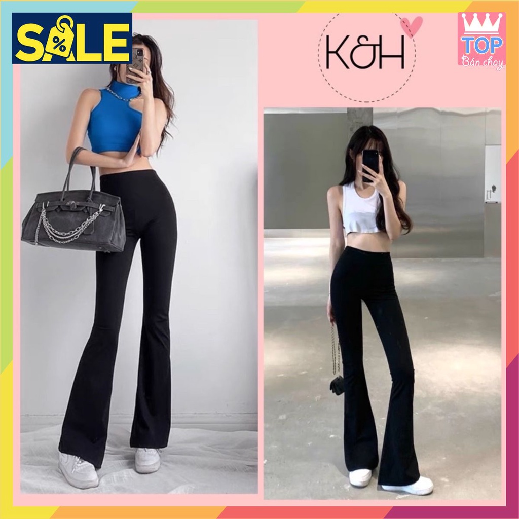 [BAO CHẤT] Quần legging ống loe tôn dáng KH035, legging nữ nâng mông hack chân siêu dài