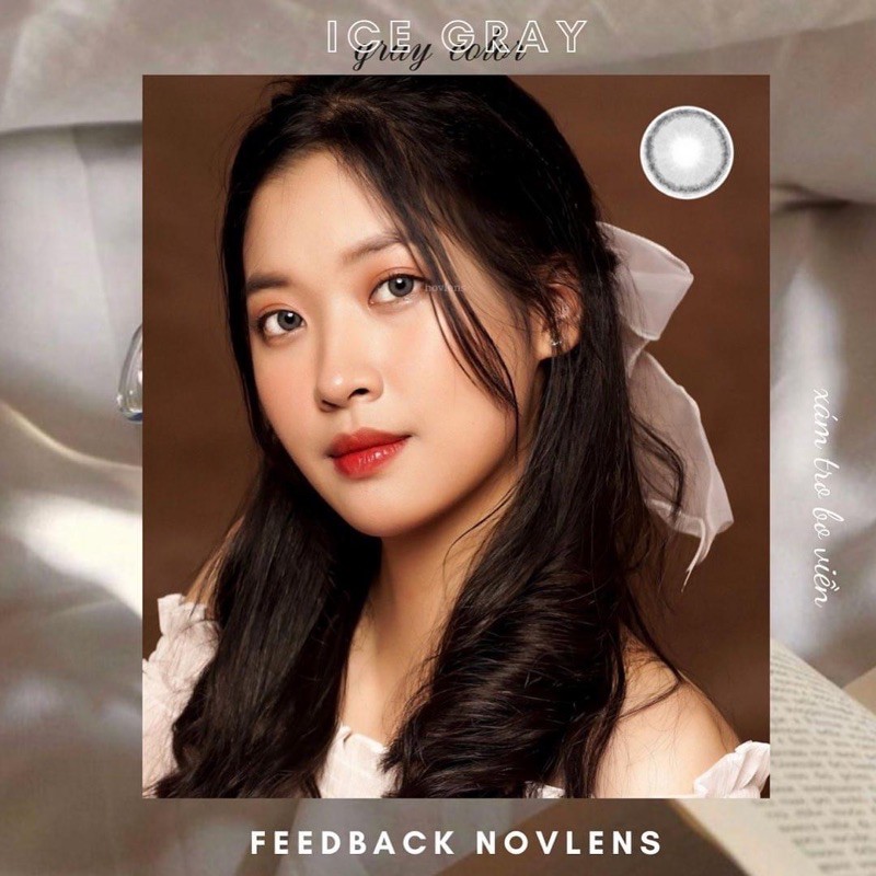 Kính Áp Tròng màu xám lạnh ICE GRAY viền bo tròn