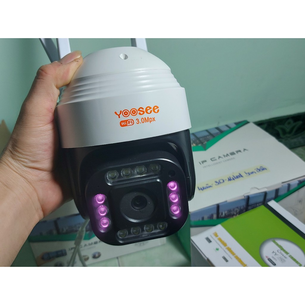 Yoosee camera 3.0Mpx quay đêm có màu - Camera wifi yoosee ngoài trời 4 râu 14 led - 4 anten - 3Mpx | BigBuy360 - bigbuy360.vn
