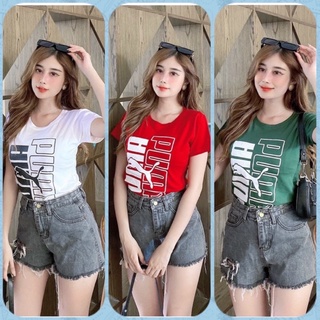 Áo Thun Thái Ôm Body Cổ Tròn Tay Ngắn In Chữ, Thun Nữ Cotton, Áo Phông Nữ Fom Ôm, Vải Đẹp, Mặc Mát, Trẻ Trung Năng Động