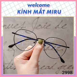 Gọng kính cận kim loại nam nữ MIRU mắt tròn màu sắc thời trang thiết kế chắc chắn 2998