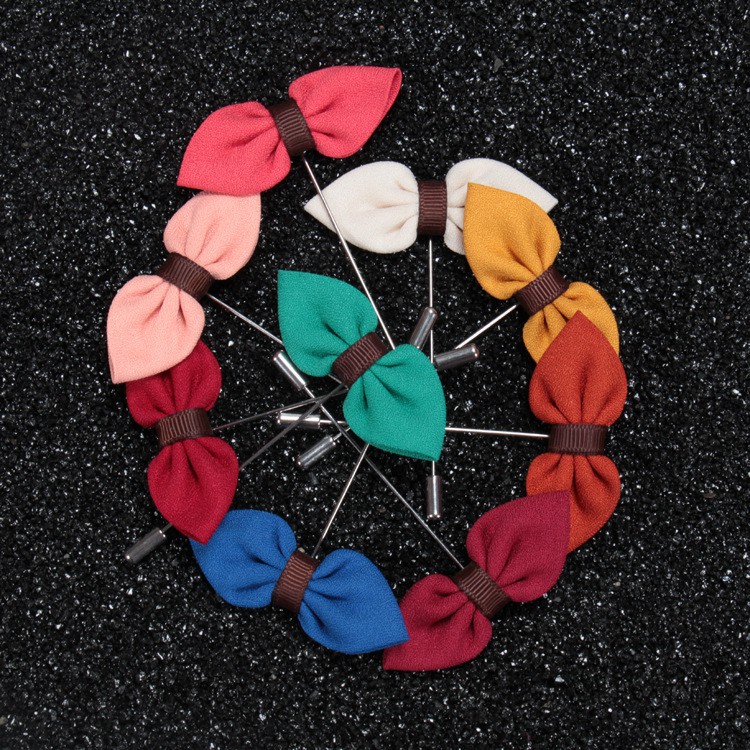 Ghim nơ cài áo nam chất vải dầy dặn GC87