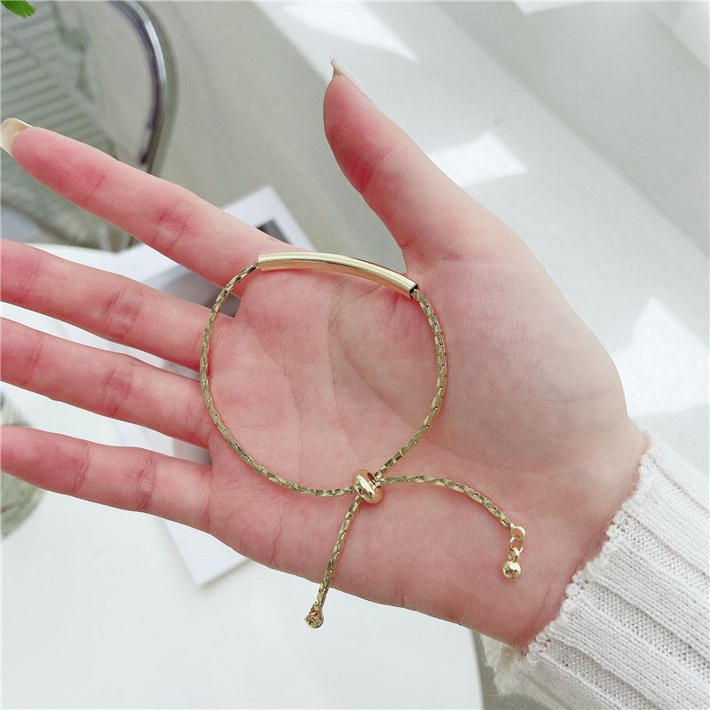 Vòng tay nữ gold bar chỉnh được size
