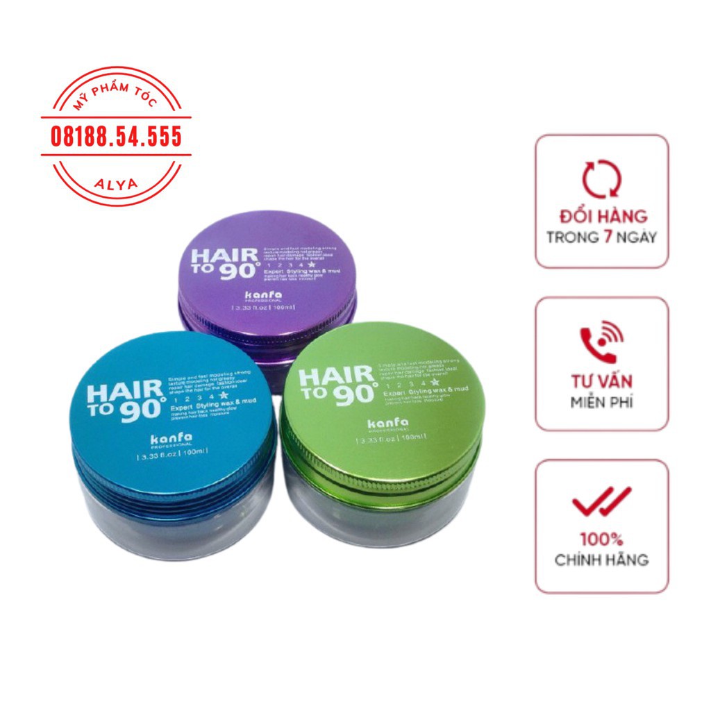 Sáp, Wax vuốt tóc HAIR TO 90 KANFA 100gr tạo kiểu giữ nếp cho tóc. HÀNG CHÍNH HÃNG .