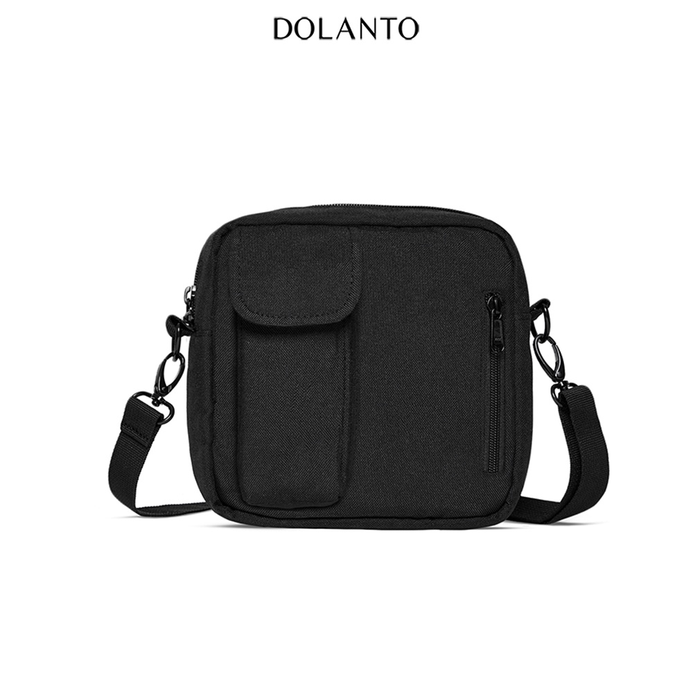 Túi Đeo Chéo Đen HARAS BAG Nhỏ Du Lịch Thời Trang Vải Canvas Cao Cấp Chống Thấm Nước Bao Tử Rẻ Tiện Nam Nữ DOLANTO