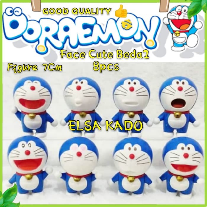 Doraemon Set 8 Mô Hình Nhân Vật Hoạt Hình Trang Trí Bánh Kem