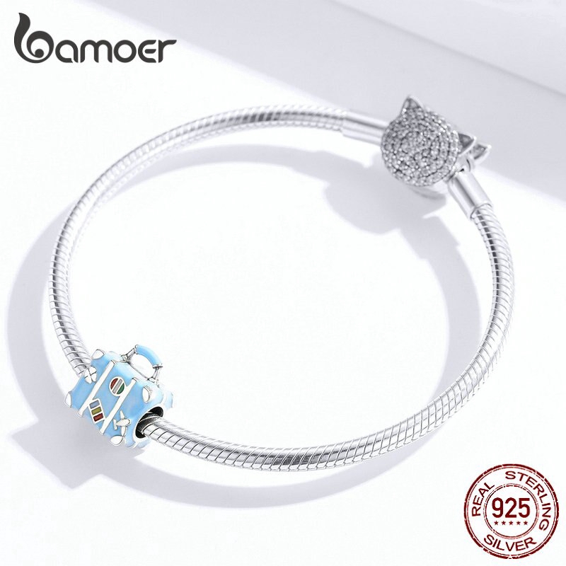 BAMOER Hạt Kim Loại BạC 925 Dùng Làm Trang Sức DIY SCC1377