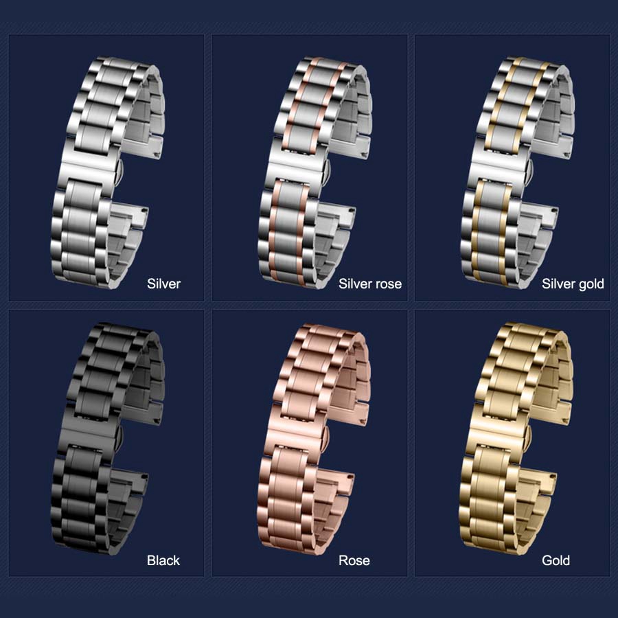 Dây Đồng Hồ Bằng Thép Không Gỉ 12 14 16 18 19 20 21 22 24mm