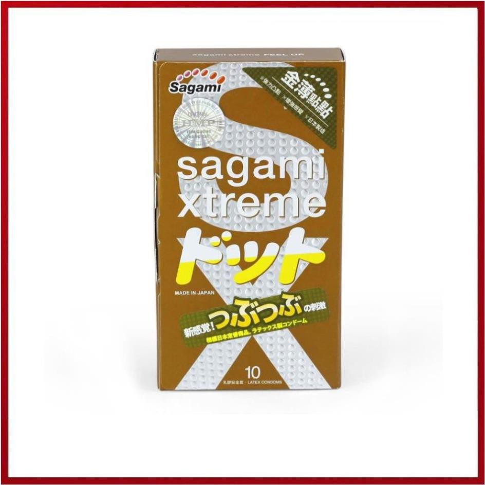 Bao Cao Su Sagami Xtreme Feel Up - Siêu mỏng - Co giãn linh hoạt - Gân Gai - Hộp 10 bao 👌