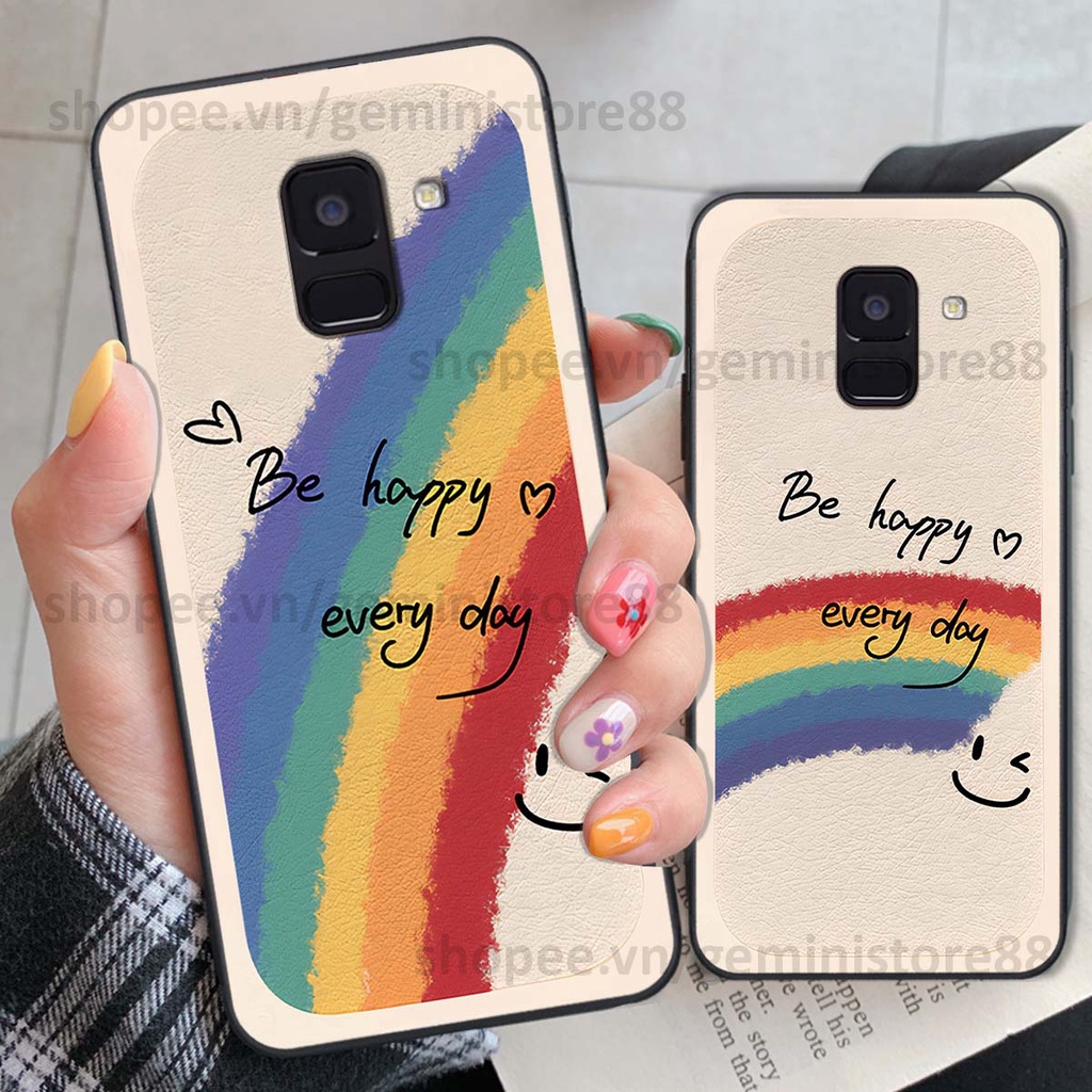Ốp Samsung A6 2018 / A6 Plus / A6+ in hình cô gái be happy trẻ trung cá tính năng động