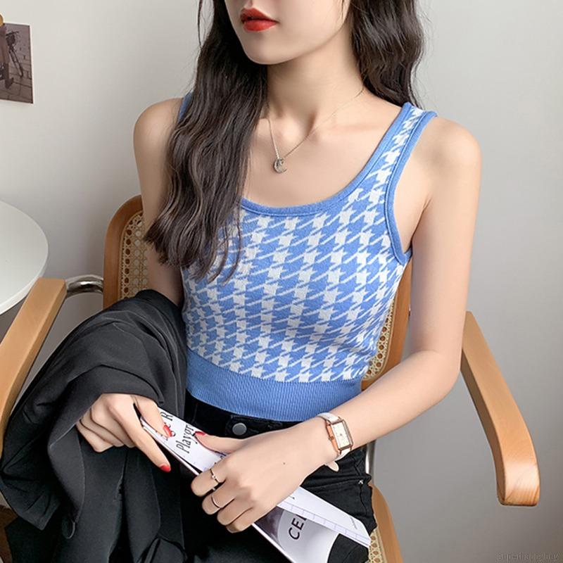 Áo Hai Dây Dệt Kim Thiết Kế Quyến Rũ Cho Nữ