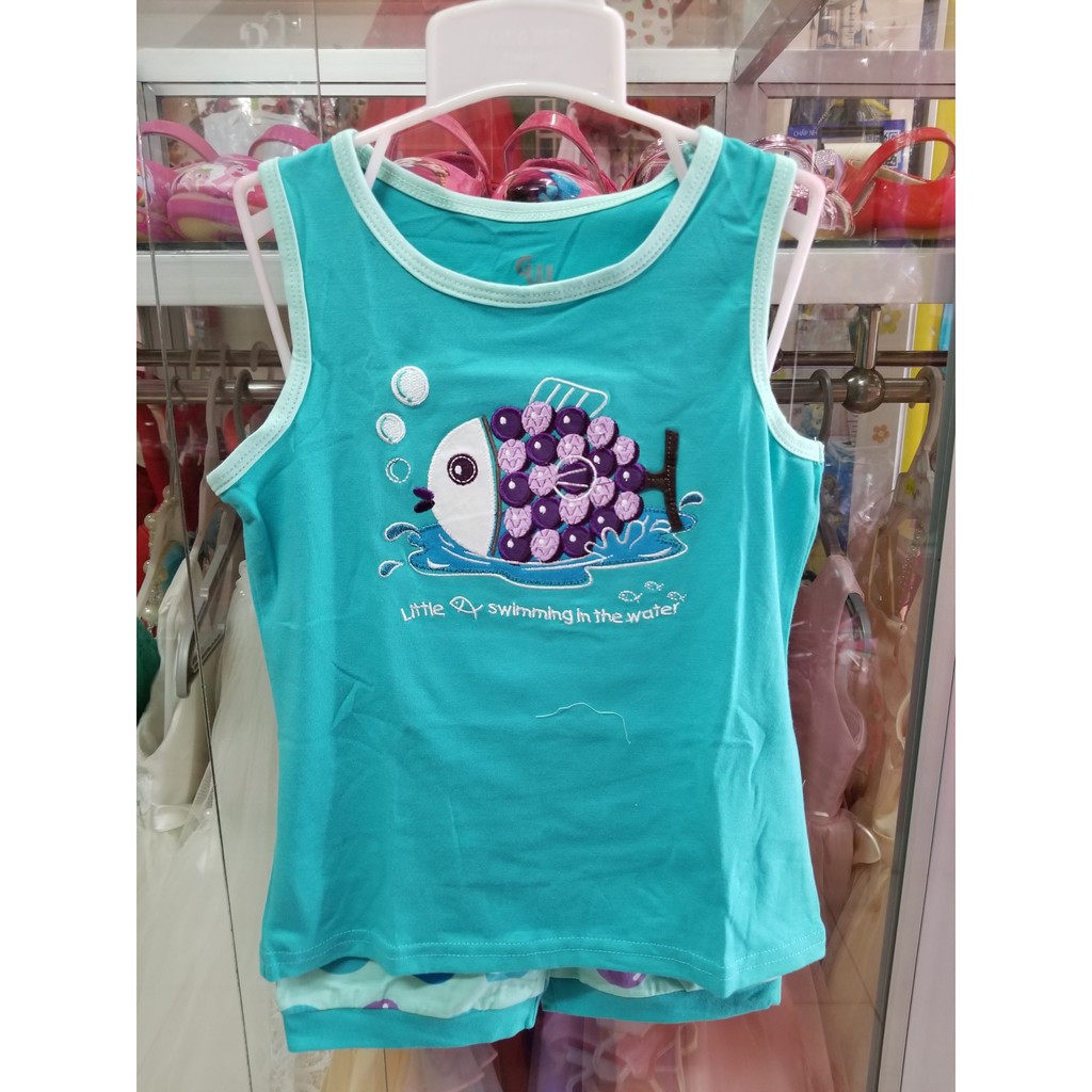 Bộ thun bé trai mùa hè thêu Cá chép rồng