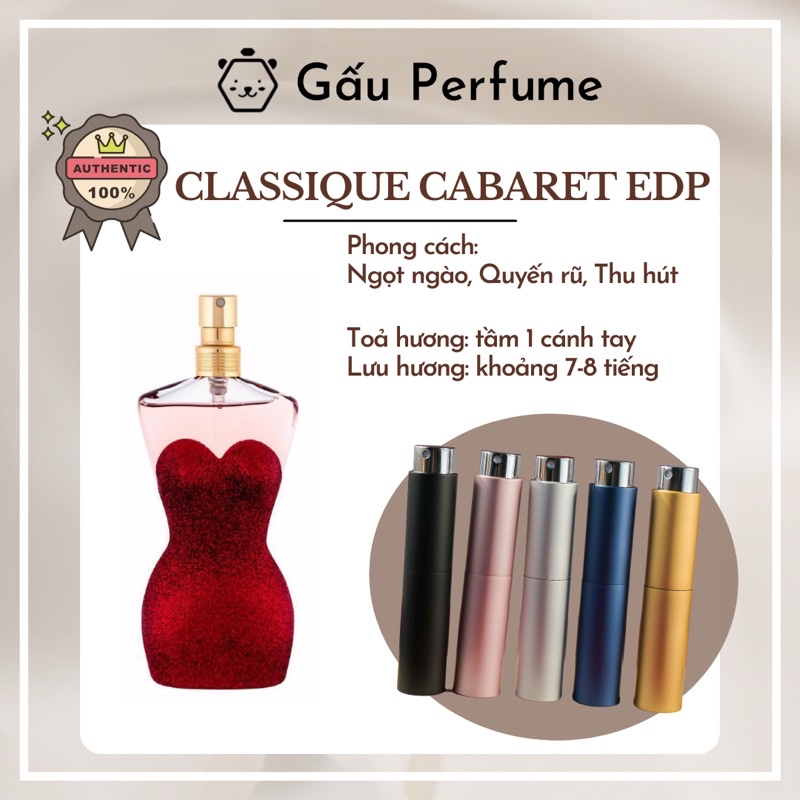 Mẫu thử nước hoa JPG Classique Cabaret edp 10ml chính hãng