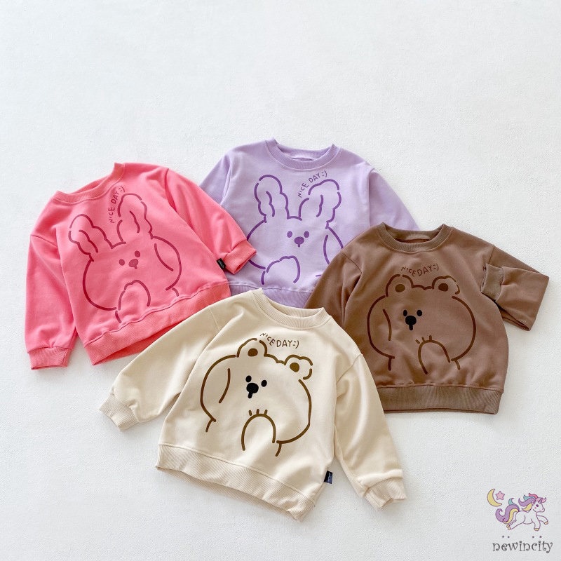 Áo thun in họa tiết hoạt hình phong cách hàn quốc cho bé