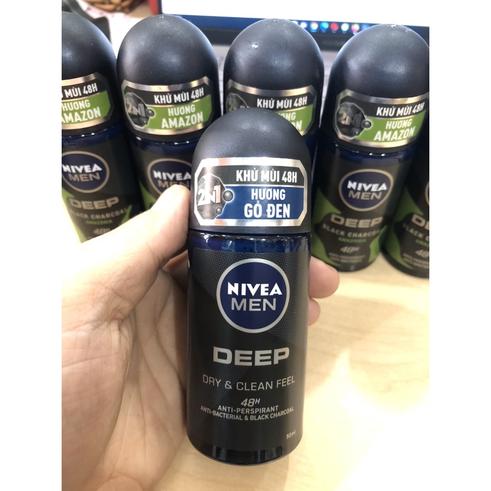 Lăn khử mùi Nivea Men Deep Black Charcoal Hương Espresso 50ml