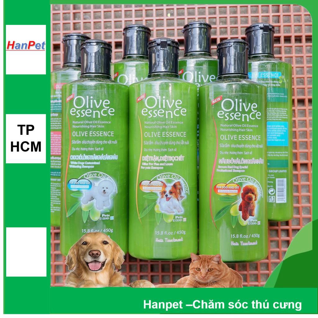 Sữa tắm tinh dầu ô liu chó mèo - Sữa tắm OLIVE dưỡng lông - 450ml loại Làm đẹp chống rụng lông - dầu gội thú cưng