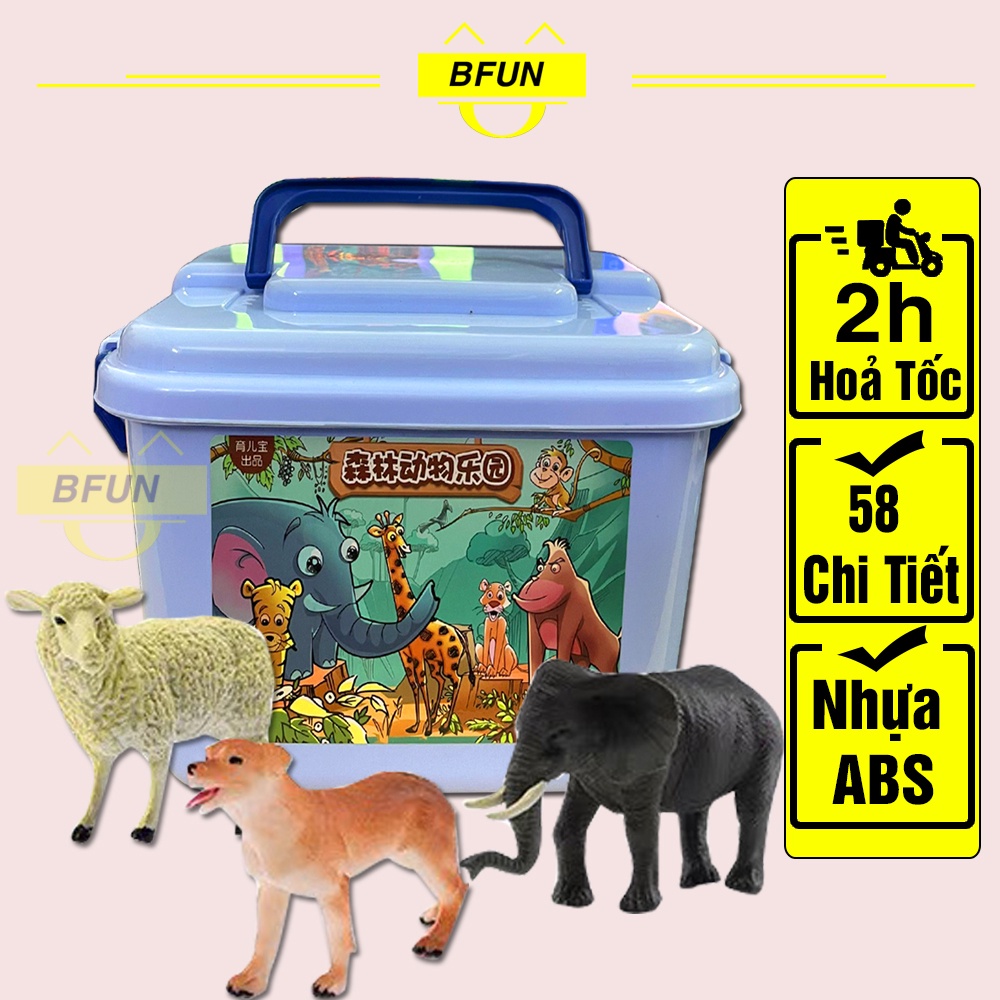 Đồ Chơi Mô Hình Động Vật 58 Chi Tiết Thú Rừng Hoang Dã Cho Bé Trai Và Gái Nhận Biết Thế Giới Xung Quanh Đồ Chơi Bfun