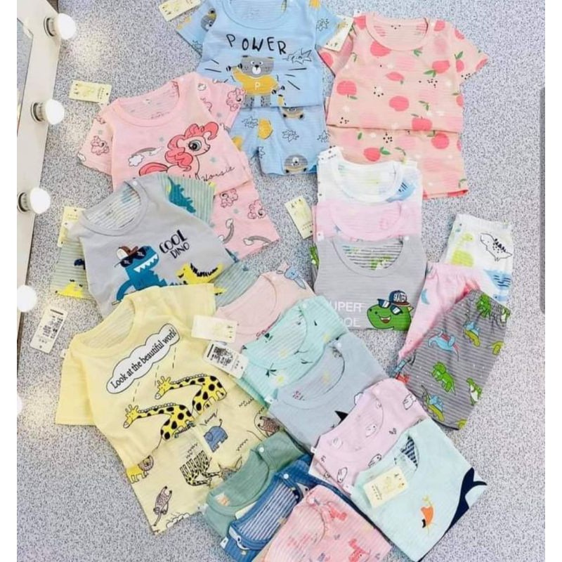 [Xả kho] (bg 7-17kg) Bộ cotton sợi tre siêu đẹp, siêu mát cho bé gái - Hàng QCCC