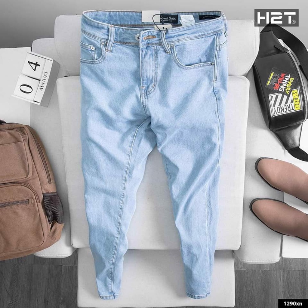 [Mã INCU20 giảm 20K đơn 150K] Quần Jean Nam H2T Kiểu Dáng Slim Fit Ôm Chân Vừa Phải, Thoải Mái Khi Mặc, Co Giãn 1290
