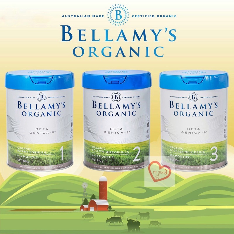 [DATE 2023] (MUA 3 LON TẶNG 1 LON Số 1 350G) Sữa bột Bellamy s Organic Beta Genica - 8 (Úc) hộp 800g hữu cơ thumbnail