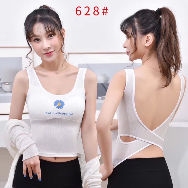 [ FREESHIP TỪ 50K ] Crop Top Hoa Cúc Chéo Lưng