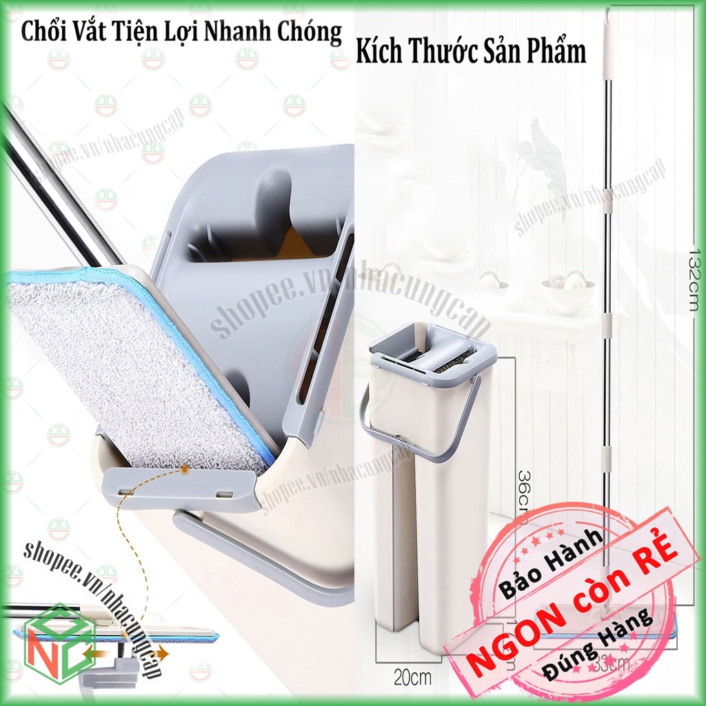 [KhoNCC] Bộ Cây Lau Nhà Thông Minh Kèm Thùng Vắt 2 Ngăn - Ngôi Nhà Sạch Sẽ Hơn - NLVQ-2975-BCLN (Ngẫu nhiên màu)