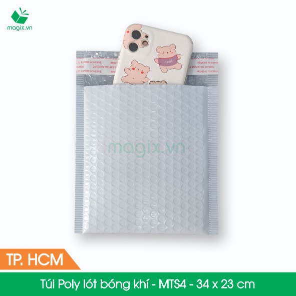 MTS4 - 34x23 cm (A4 size) - Combo 25 Túi Poly bọc xốp hơi thay hộp carton