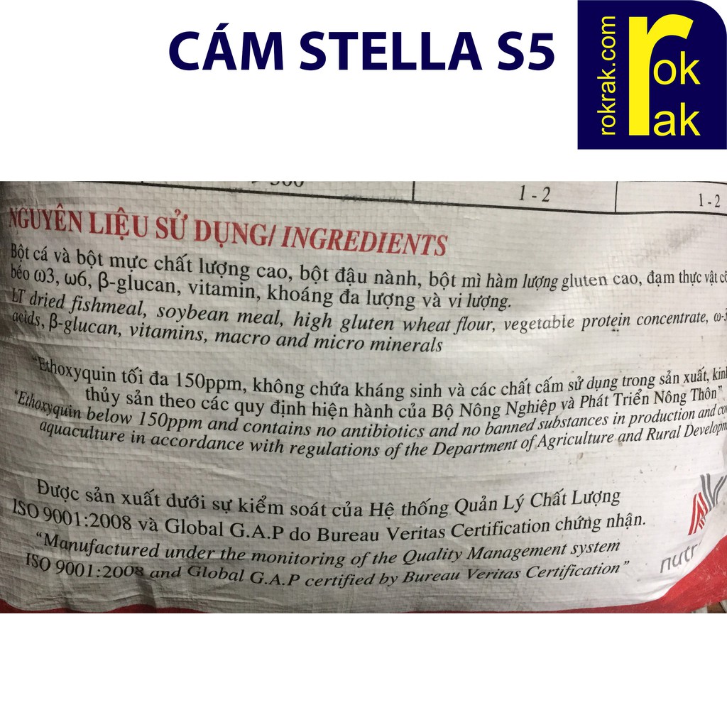 Cám Stella S5 Bao chiết 1Kg Thức ăn cho cá Koi lóc