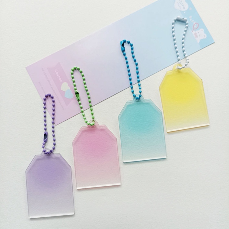 Lá bùa may mắn/Chìa khóa Acrylic/diy Gradient móc khoá acrylic