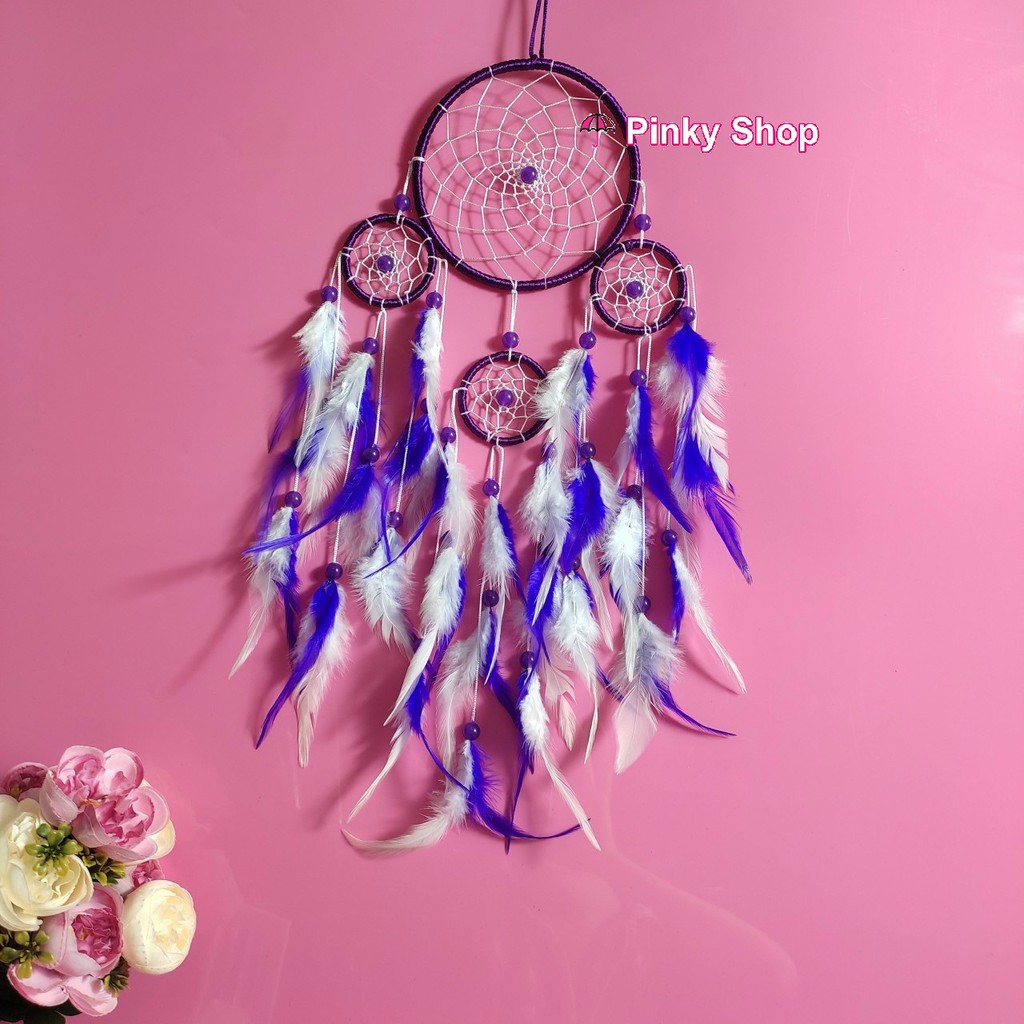 Dreamcatcher treo tường, cực đẹp màu tím xinh lung linh, decor trang trí nhà Pinky Shop mã DRC141