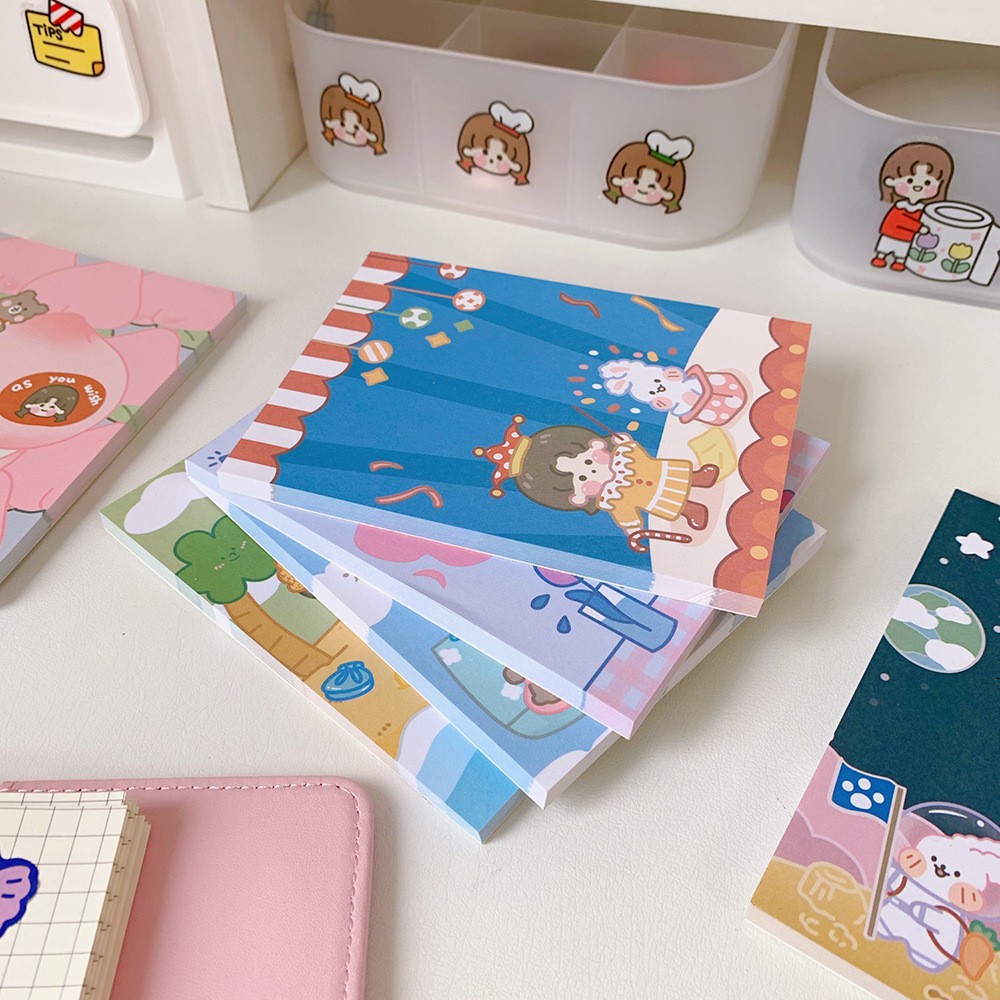 Giấy Nhớ Note Pad, Memo Pad In Hình Couple Pastel Đáng Yêu