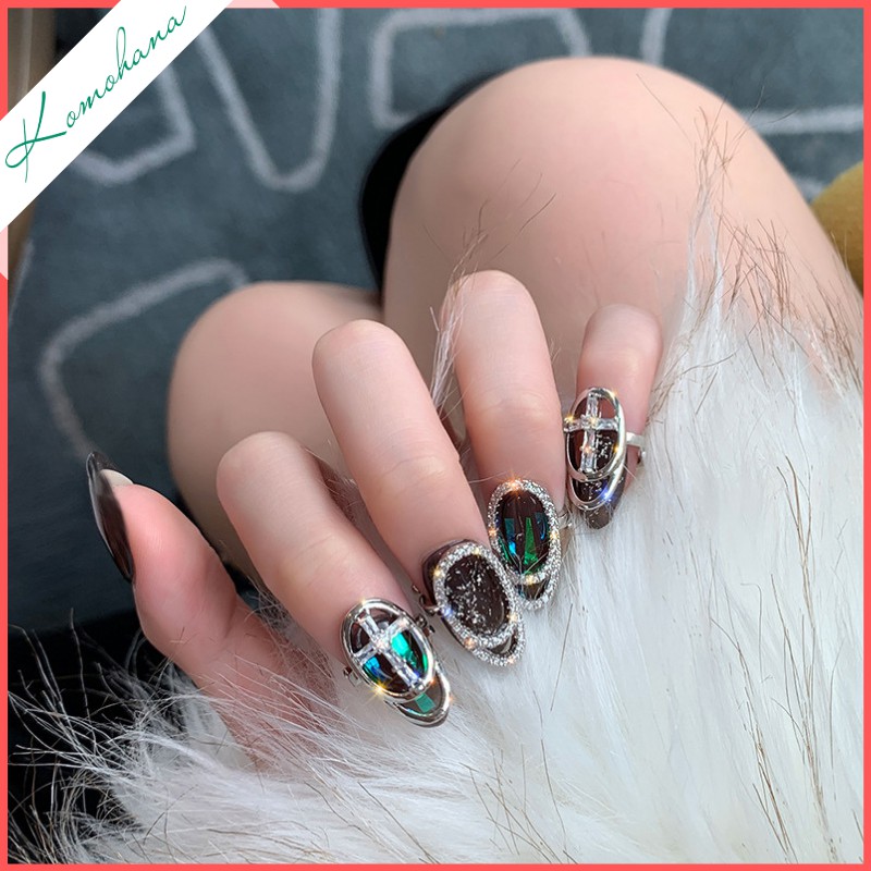 Nhẫn đính đá nail Komohana hàng cao cấp, nhẫn đeo móng tay đẹp-độc-sang chảnh