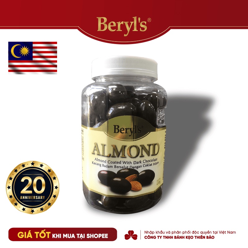 Chocolate Beryl's 450g Dark (Sô cô la Đen)