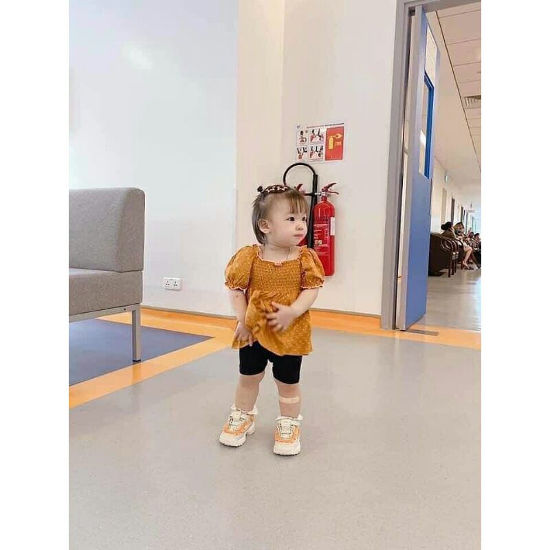 Quần legging lửng ngố bé gái cotton zip đẹp