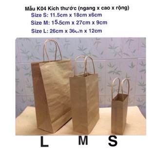 50 túi giấy size S dày 20x15x0,7