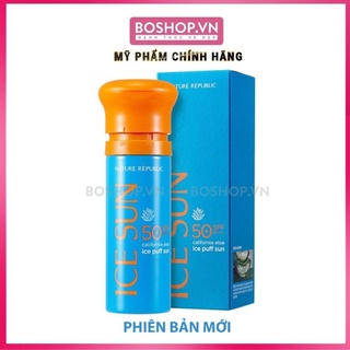 Kem Chống Nắng Ice Sun Nature Republic Puff SPF 50+ 100ml - Chống Nắng Giảm Nhiệt Mát Da, Nâng Tông, Trang Điểm