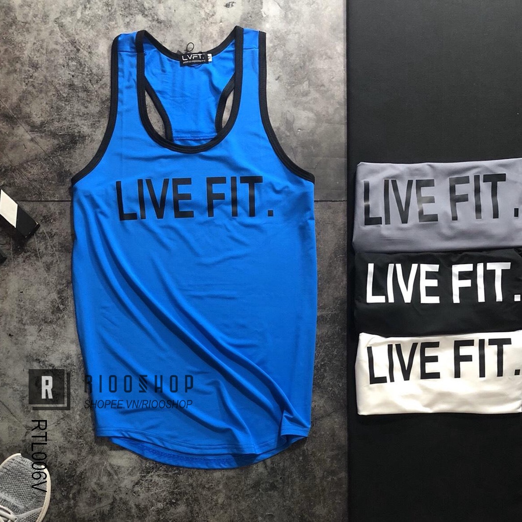 Áo thun ba lỗ nam thể thao cao cấp Live Fit RTL006 - áo phông nam tập gym Riooshop