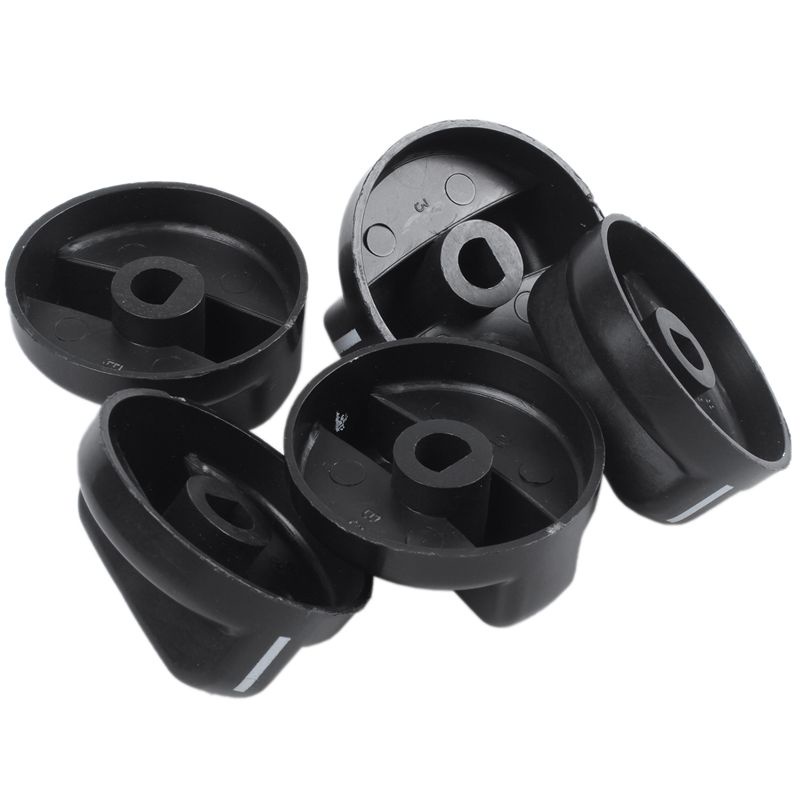 Set 5 / 5 Núm Vặn Bếp gas Bằng Nhựa Màu Đen