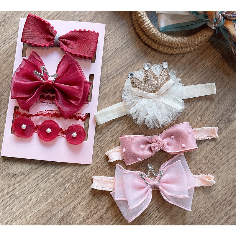 Set 3 Băng Đô Cài Tóc Hình Vương Miện Công Chúa Dễ Thương Cho Bé Gái