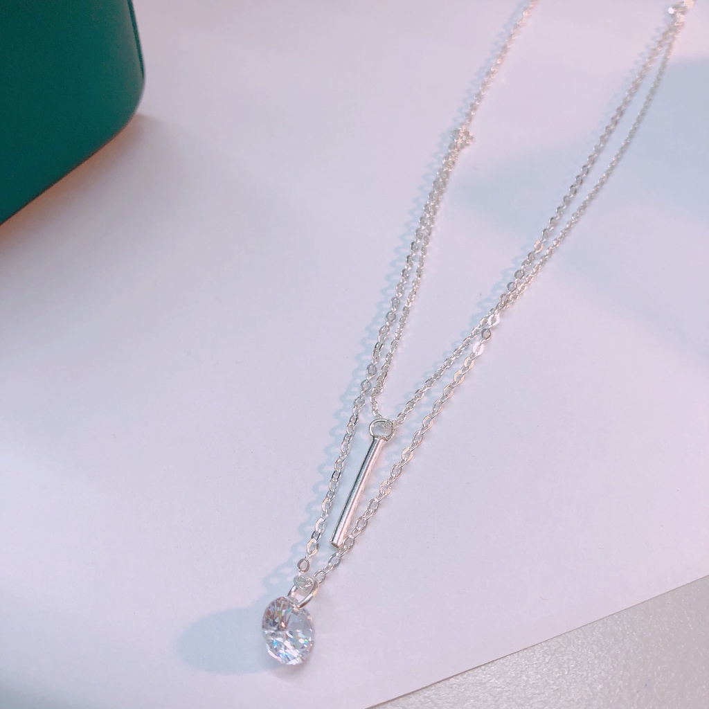 Dây chuyền nữ bạc đẹp mẫu mới 2 tầng trẻ trung sang trọng  - Kho sỉ bạc Nhất Linh