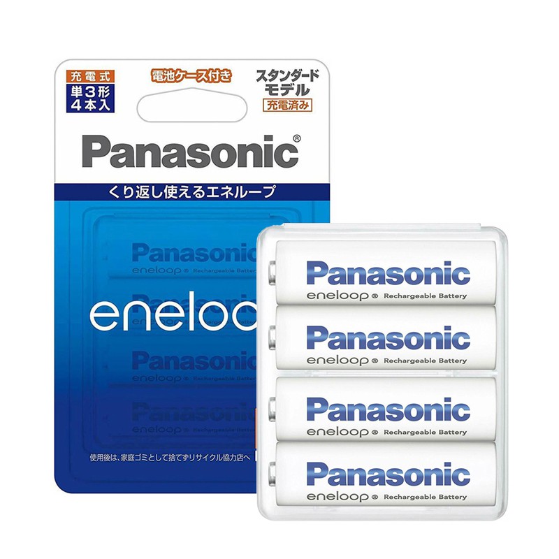 Vỉ 4 pin sạc AA Panasonic BK-3MCC/4C 1900mAh - phiên bản nội địa box Nhật (Trắng)